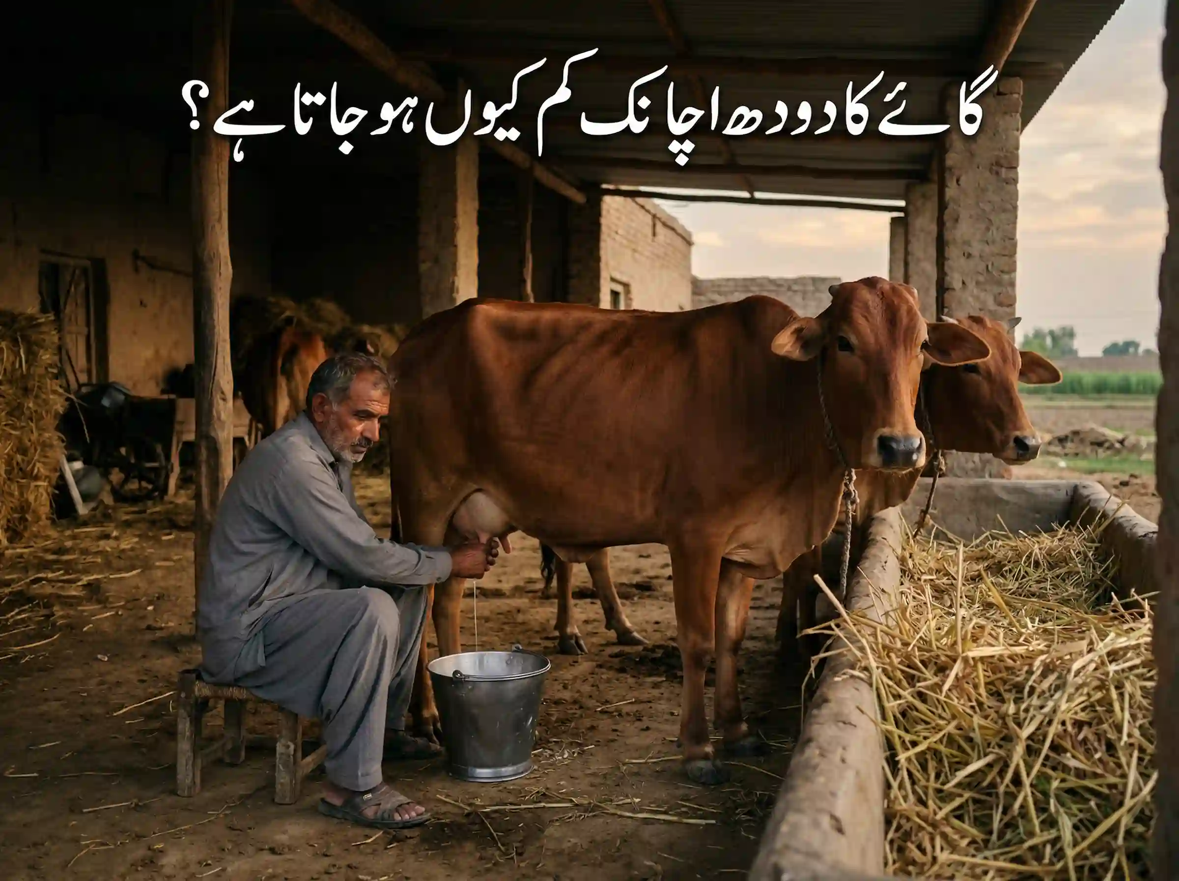 gaaye ka doodh achanak kam kyun ho jata hai dairy farm cow milk decrease reasons Pakistan guide